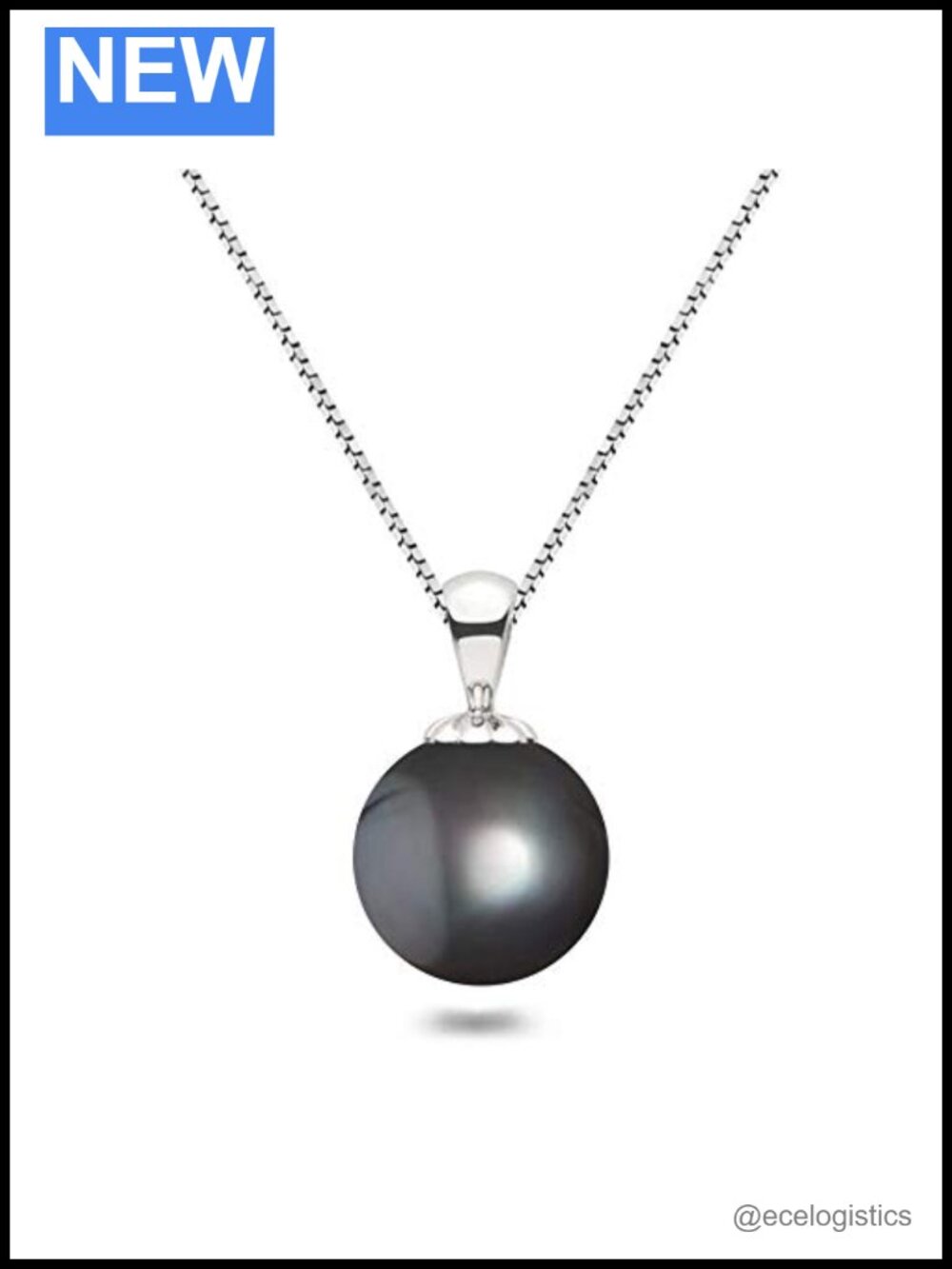 Black Japanese Freshwater Cultured Pearl Pendant Necklace